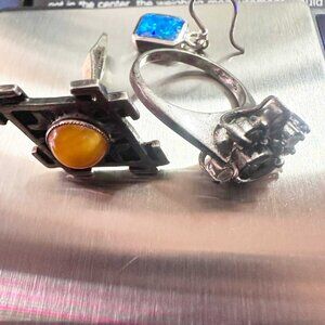 Lot of Vintage .925 Sterling Silver Jewelry - 11 Grams Includes a Doublet Ring